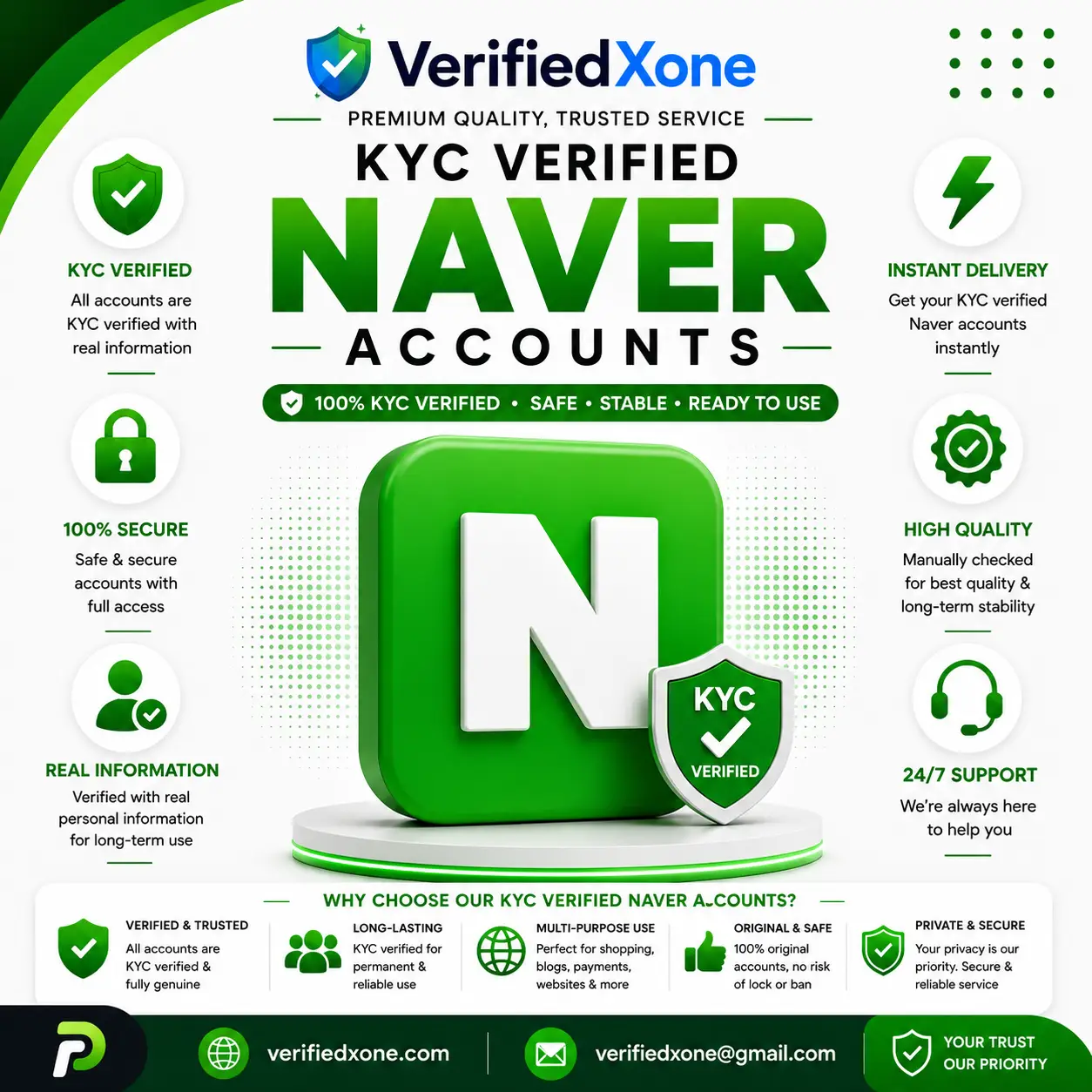 Naver Accounts (KYC-Verified)